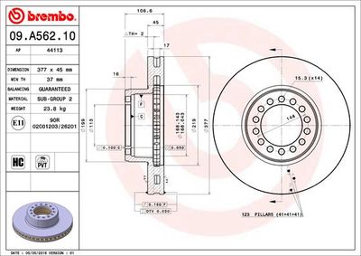 Brake Disc BREMBO 09.A562.10