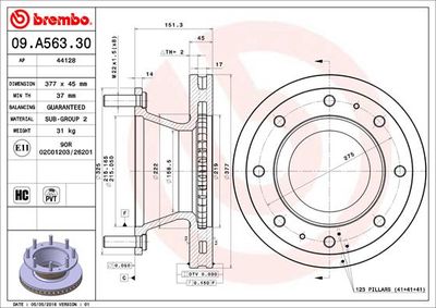 Brake Disc BREMBO 09.A563.30