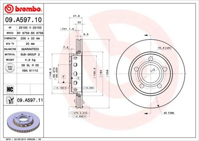 Brake Disc BREMBO 09.A597.11