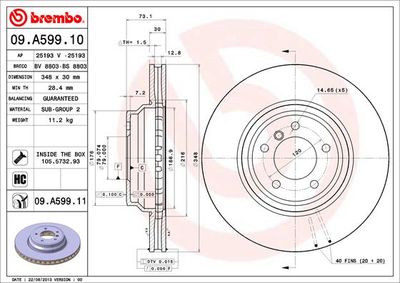 Brake Disc BREMBO 09.A599.11