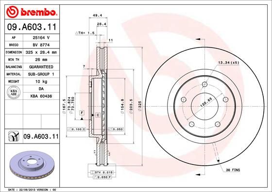 BREMBO 09.A603.11 Brake Disc
