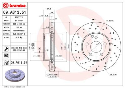 Brake Disc BREMBO 09.A613.51