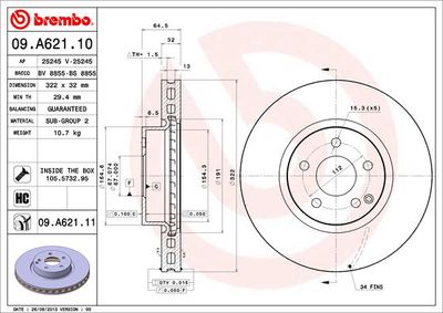 Brake Disc BREMBO 09.A621.11