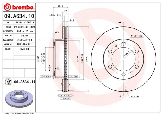BREMBO 09.A634.11 Brake Disc