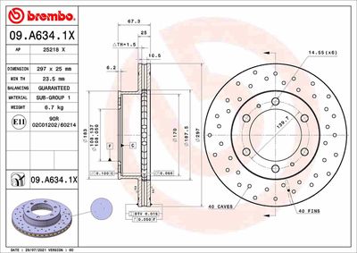 Brake Disc BREMBO 09.A634.1X