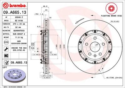 Brake Disc BREMBO 09.A665.13
