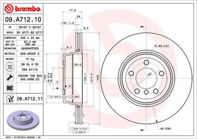 Brake Disc BREMBO 09.A712.10