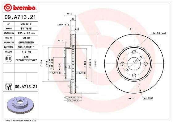 BREMBO 09.A713.21 Brake Disc