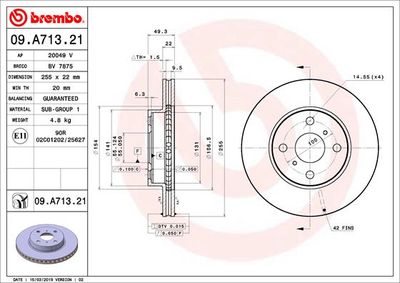 Brake Disc BREMBO 09.A713.21