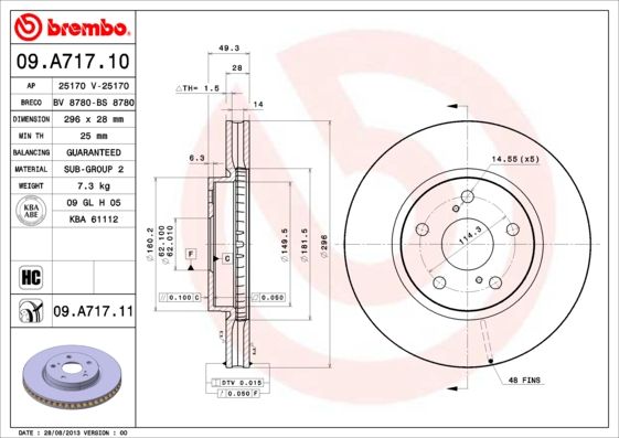 BREMBO 09.A717.10 Brake Disc