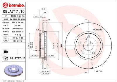 Brake Disc BREMBO 09.A717.10