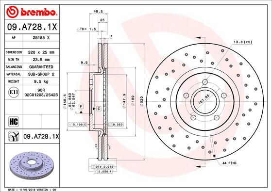 BREMBO 09.A728.1X Brake Disc