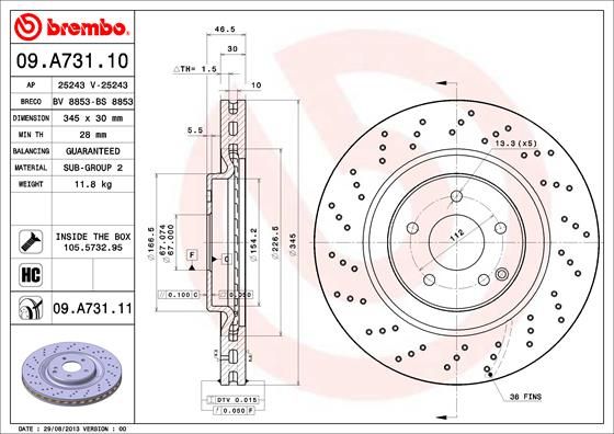 BREMBO 09.A731.11 Brake Disc