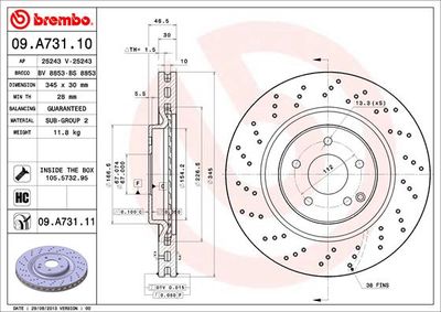 Brake Disc BREMBO 09.A731.11