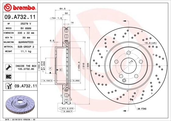 BREMBO 09.A732.11 Brake Disc