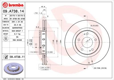 Brake Disc BREMBO 09.A738.14