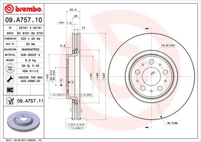 Brake Disc BREMBO 09.A757.11