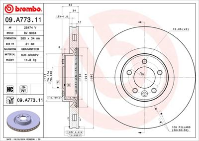 Brake Disc BREMBO 09.A773.11
