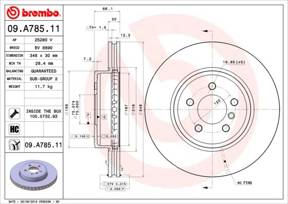 BREMBO 09.A785.11 Brake Disc