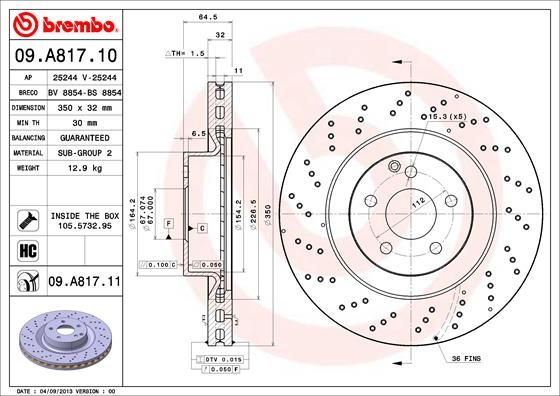 BREMBO 09.A817.10 Brake Disc
