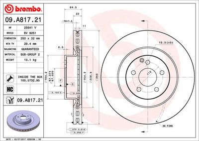 Brake Disc BREMBO 09.A817.21