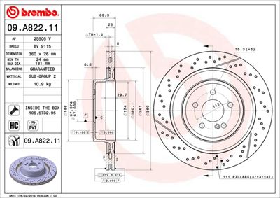 Brake Disc BREMBO 09.A822.11