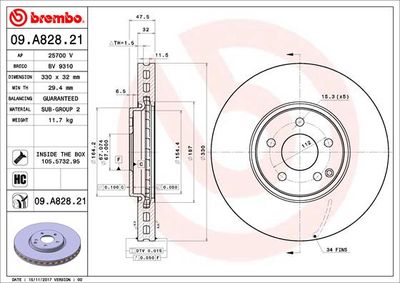 Brake Disc BREMBO 09.A828.21