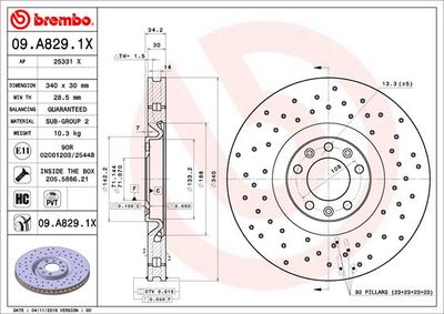 Brake Disc BREMBO 09.A829.1X