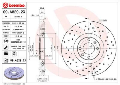 Brake Disc BREMBO 09.A829.2X
