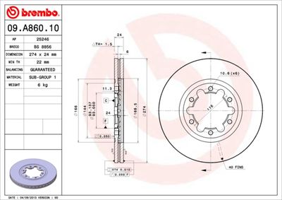 Brake Disc BREMBO 09.A860.10
