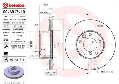 Brake Disc BREMBO 09.A917.11