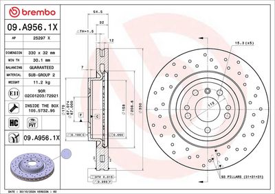 Brake Disc BREMBO 09.A956.1X