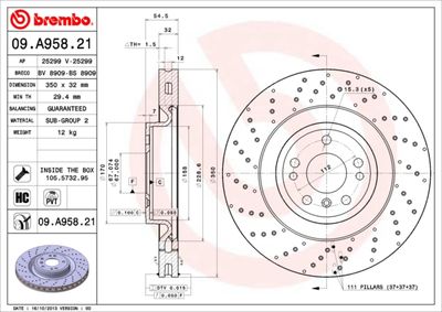 Brake Disc BREMBO 09.A958.21
