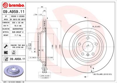 Brake Disc BREMBO 09.A959.11