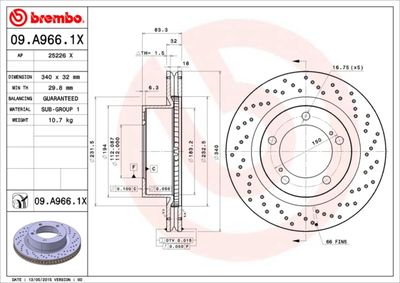 Brake Disc BREMBO 09.A966.1X