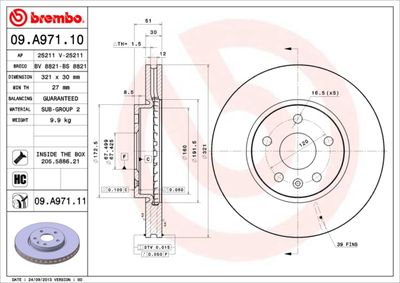Brake Disc BREMBO 09.A971.11