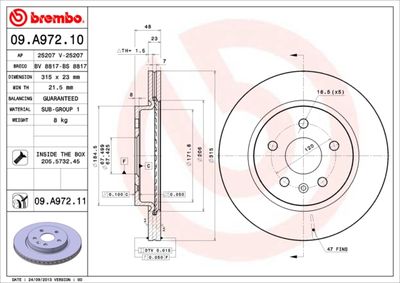 Brake Disc BREMBO 09.A972.11