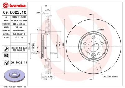 Brake Disc BREMBO 09.B025.10