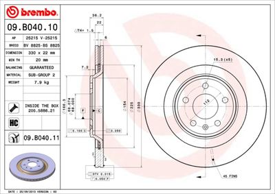 Brake Disc BREMBO 09.B040.10