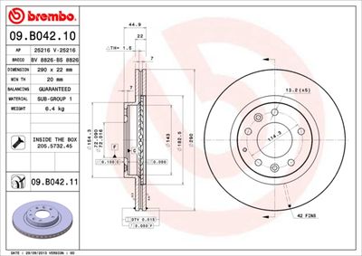 Brake Disc BREMBO 09.B042.10