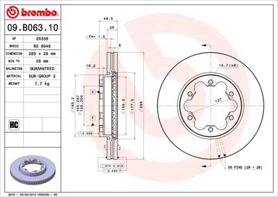 Brake Disc BREMBO 09.B063.10
