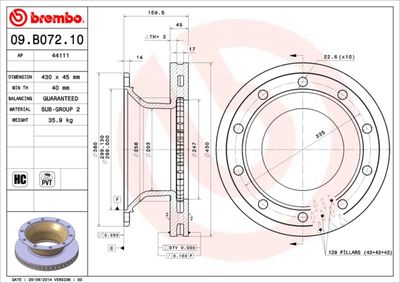 Brake Disc BREMBO 09.B072.10