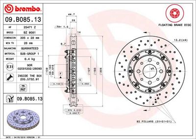 Brake Disc BREMBO 09.B085.13