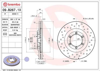 Brake Disc BREMBO 09.B267.1X