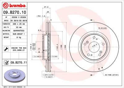 Brake Disc BREMBO 09.B270.11