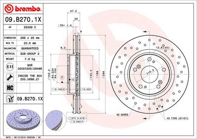 Brake Disc BREMBO 09.B270.1X