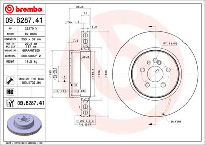 Brake Disc BREMBO 09.B287.41