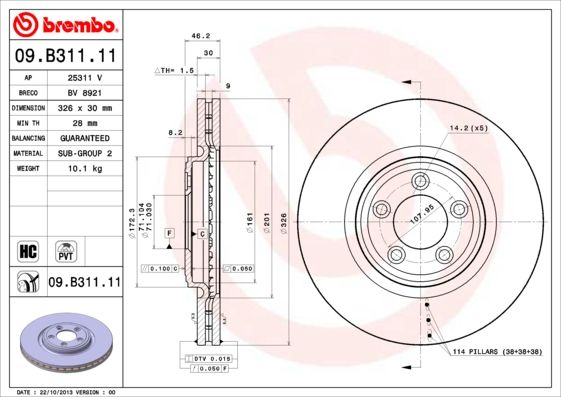 BREMBO 09.B311.11 Brake Disc