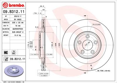 Brake Disc BREMBO 09.B312.11