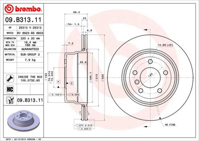 Brake Disc BREMBO 09.B313.11